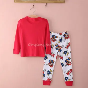 1 až 7 Rokov, Batoľa Detský Baby Chlapci Super Mario Sleepwear Odev PJs Pyžamo Nastaviť Pyžamá