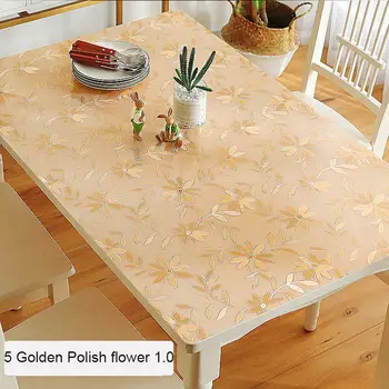 1 mm, Mäkké Sklo, PVC Obrus pre obdĺžnikový stôl Kuchyňa decorationTablecloth Nepremokavé Oilproof Kuchyňa Jedálenský stôl kryt