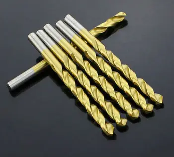 10PCS 0,5 mm-5,0 mm rýchloreznej Ocele, Titán potiahnutý rovno ramienka Twist Vrtákov na kov (1 mm/1,5 mm/2 mm/2,5 mm/3 mm/4 mm/5 mm)