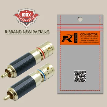 10Pcs/5Pairs Uhlíkových Vlákien RCA Konektor RCA samec konektor adaptéra Audio/Video Vodič Podporu 8mm Kábel Super Kvalitu