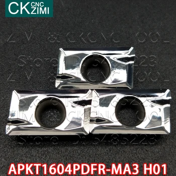 10PCS APKT1604PDFR-MA3 H01 Frézovanie fréza Otáčania Nástroja karbidu vložky Sústruh Frézovanie APKT1604PDFR pre CNC Tvár Mlyn pre hliníkové
