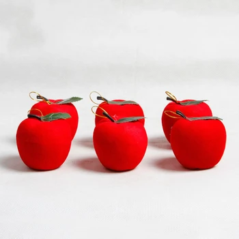 12Pcs/taška Červená Zlaté Jablká Ozdoby na Vianočný Stromček Nový Rok Party Udalosti Ovocie Prívesok Vianočné Jablká Visí Darčeky Orname