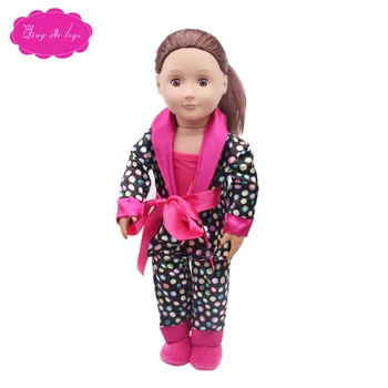 18-palcové Dievčatá bábiky posteľná bielizeň pyžamo deka posteľ, vankúš, očná maska Americký novorodenca šaty Detské hračky fit 43 cm bábiky baby c304-c307