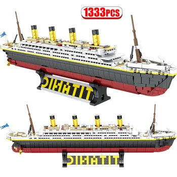 1860Pcs Tvorca Technické Lode RMS Titanic 3D Model Budovy Blokov Mesta Film Výletnej Lodi Loď Zhromaždiť Tehly Hračky