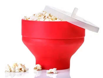 1PC Nové FDA Silikónové Red Popcorn misy Domov Microwaveable Pop Corn Maker Misy Mikrovlnnej rúre Popcorn Bakingwares Vedro LN 002