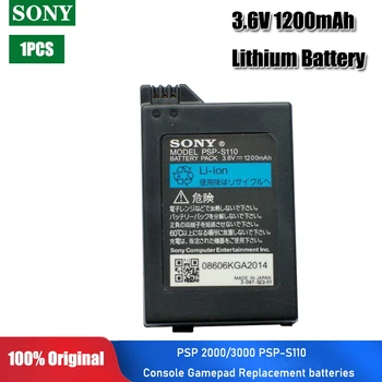 1PCS 3.6 V 1200mAh Lítium-Iónová Nabíjateľná Batéria pre Sony PSP 2000/3000 PSP-S110 Konzoly Gamepad Náhradné batérie