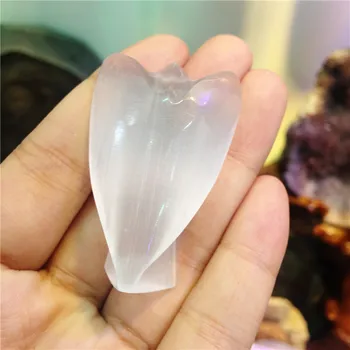 1pcs rock selenite roztomilý anjel crystal Himalájske biely kameň krém gem crystal reiki liečenie