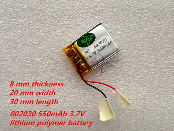 1pcs/veľa 802030 550mAh 3,7 V lítium-polymérová batéria MP3 MP4 MP5 Li ion masér batérie