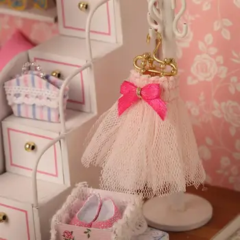 1set Barbie Dom Ružová Doll House DIY Miniatúrny domček pre bábiky S Furnitures Zábava Dreveného Domu, Bábiky, Hračky Pre Deti Darček k Narodeninám