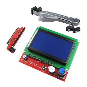 1sets 3D tlačiarne inteligentný regulátor RAMPY 1.4 LCD 12864 LCD ovládací panel modrá obrazovka