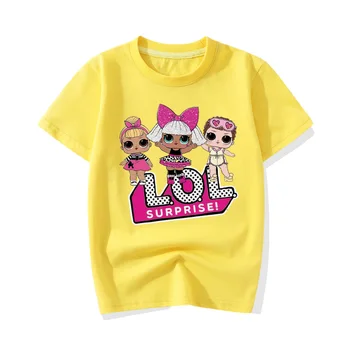 2-14Y LOL Bábika T-Tričko Krátky Rukáv Oblečenie Pre Grils Horúcich Letných Deti Bežné Topy Teen LOL Deti Oblečenie Dieťa Dievčatá