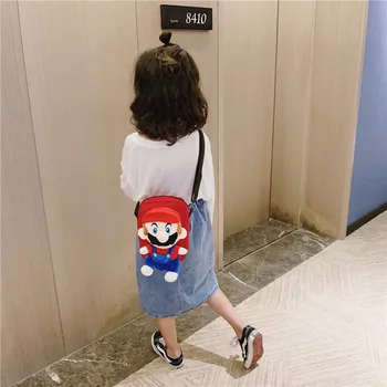 2-7 Rokov Super Mario Dieťa Plyšový Batoh Materskej Školy Chlapci Dievčatá Tašky Základnej Školy Cartoon Malý Batoh Diagonal Cross Taška