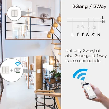2 Gang DIY WiFi Smart Svetlo LED Stmievač Modul Prepínača Inteligentný Život/Tuya APLIKÁCIU Diaľkové Ovládanie Práce s Alexa Echo Domovská stránka Google