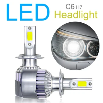 2 Ks C6 COB LED Auto Reflektor H7 LED 10800LM 6000K-Biele Svetlo 120W COB LED Auto Svetlometu Kit Auto Svetlomety Hmlové Svetlá