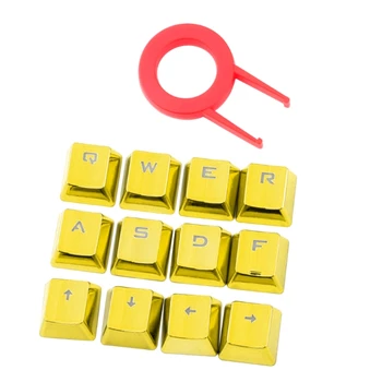 2-Tlačidlo Pbt Keycaps Pozlátené Kovové Osobnosti Prenos Svetla