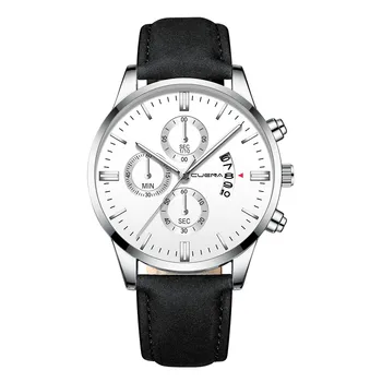 2019 relogio masculino hodinky muži móda Šport rámček z nerezovej ocele, kožený pásik hodiniek Quartz business náramkové hodinky reloj hombre