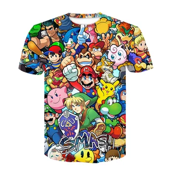 2020 Letné Nový Štýl Tričko Karikatúra Super Mario 3d Tlač T-shirt Zábavné Anime Tričká Topy Tričko Festival Oblečenie