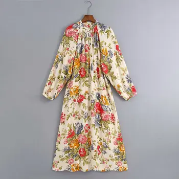 2020 Nové Letné Kvetinové Vytlačené zaraing-štýl za ženy Šaty sheining ženské šaty Boho vintage strán plus veľkosť C2183