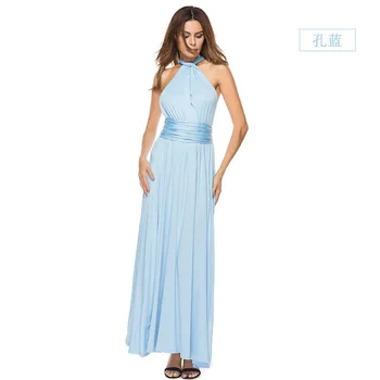 2020 Nové Sexy Dlhé Šaty Bridesmaid, Formálne Multi Spôsob, ako Zabaliť Kabriolet Maxi Šaty v Námorníckej Modrej Duté Večierok Obväz pekné