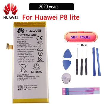 2020 rokov Huawei Originálne Batérie HB3742A0EZC Pre Huawei P8 Lite Ascend P8 Lite Real Kapacitou 2200mAh kontakty batérie s Bezplatných Nástrojov