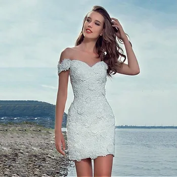 2020 Svadobné Šaty S Odnímateľnou Vlak Čipky Appliques Pláži Svadobné Šaty Princezná svadobné šaty 2 v 1 Vestidos de Noiva