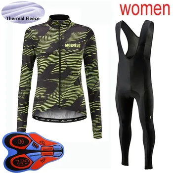 2020 Zimné cyklistika dres náprsníkové Nohavice nastaviť ženy thermal fleece, dlhý rukáv cyklistické oblečenie teplejšie požičovňa jednotné vonkajšie športové oblečenie