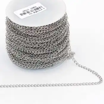 25m/roll (4*3 mm*0.6 mm) nerezové reťaze pre DIY náhrdelník príslušenstvo Šperky