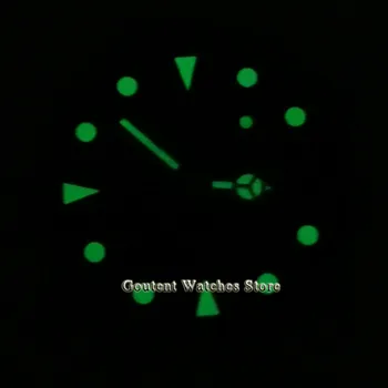 28.5 mm, čierne hodinky Ciferník Zeleno Svietiace Ručičky fit ETA 2836 2824 Miyota 8215 821A，DG2813 3804 Pohyb