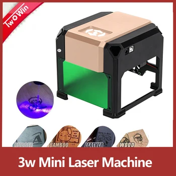 3000mw CNC Laser Rytec DIY Laserové Logo Tlačiareň Mini Rytec Pracovnej Oblasti 80x80mm CNC Laserové Rytie Stroj 3w Mini Laser