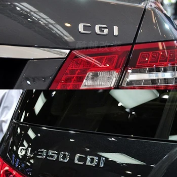 3D Písmená Znak pre Mercedes Benz CDI CGI TDI S350L E260L C200 Auto Styling batožinového priestoru Logo Nálepky-2019 Chróm Matný Čierny