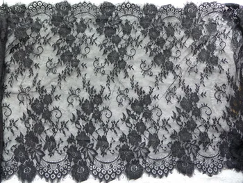 3M Biela / Čierna Nádherné Rias Čipkou Trim Kvetinový Chantilly Čipky Textílie pre KUTILOV, Šaty, Oblečenie, Doplnky