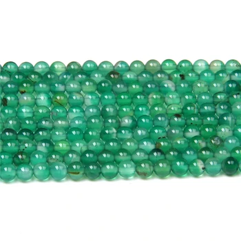 4 MM Voľné Prírodné zelené Agat korálky pre šperky, takže nájsť náramok, náhrdelník klenot kameň korálky diy Príslušenstvo veľkoobchod bulk