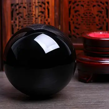 40 mm Crystal Ball Ázijské Vzácny Čierny Obsidián Oblasti Crystal Ball Liečivý Kameň Dekor Feng Shui