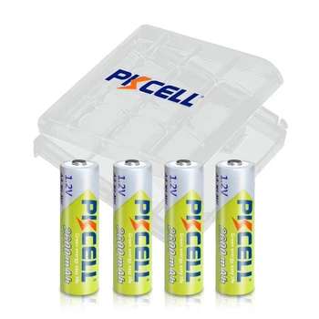 4PC x PKCELL AA Batérie NI-MH 2600Mah 1.2 V, AA Nabíjateľné Batérie Batérie 2A Bateria Baterias s AA Batérie Držať Prípade Box