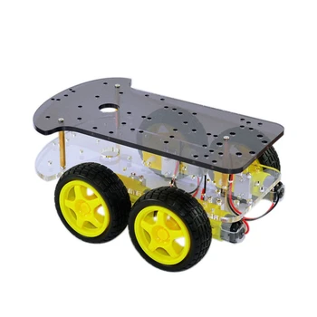 4WD Smart Auto Robot Podvozku pre Arduino s 4pcs Gear Motor+4pcs Pneumatiky Koliesko Doprava Zadarmo