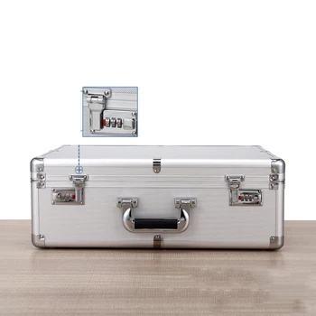 500*370*180 mm Prenosné Hliníkovej Zliatiny Toolbox Dokument Poistenie Domácnosti Úložný Box s Heslá Kufor Súbor Boxy