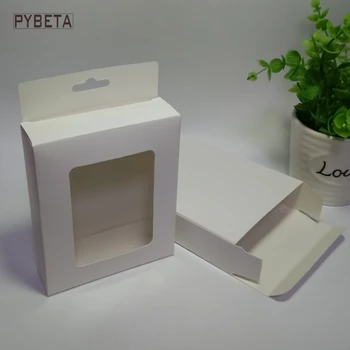 50pcs - Bielej Papierovej krabičke s okne sviečku hračky vzorky candy strany, darčekové obaly, krabice