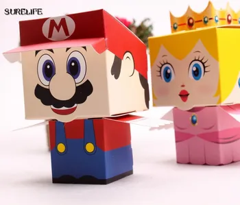 50pcs/veľa Super Marie Bros princezná 25pcs Nevesta + 25pcs Nevesty svadobné zdvorilosti Mario candy box pre svadobné dary
