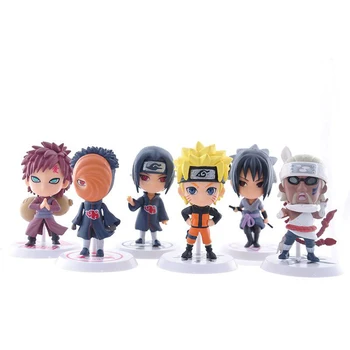 6pcs/Set Naruto Uchiha Sasuke Naruto Uzumaki Model Hračka z PVC Obrázok Nastaviť Sasuke Minato Hyuuga Hinata Bábiky, Detské Vianočné Darčeky