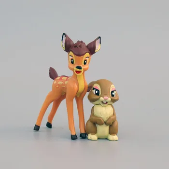 7pcs/Set Cartoon Bambi Jeleň Obrázok Akcie Králik Figúrka Veverička Údaje Disney Anime Hračky Pre Deti Narodeninám 5~9 CM