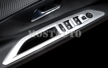 ABS Matný Interiéru Okno Zdvihnite Kryt Výbava Pre Peugeot 3008 GT 3008 Prístup k Active Allure 2016-2018 5008 5008 GT 2017-2018 4pcs