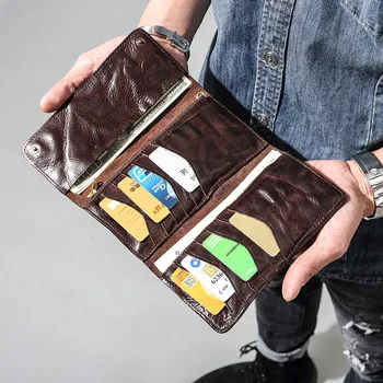 AETOO Retro peňaženky, pánske dlhé oddiel mládeže vintage ultra tenká, mäkká multi-card kožené Japonsko a Južná Kórea osobnosti plné le