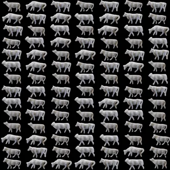 AN15001B 100ks -200pcs 1:150 Nevyfarbené Biela Farma Zvierat Kravy N zmenšený Model Scenérie Krajiny Layout