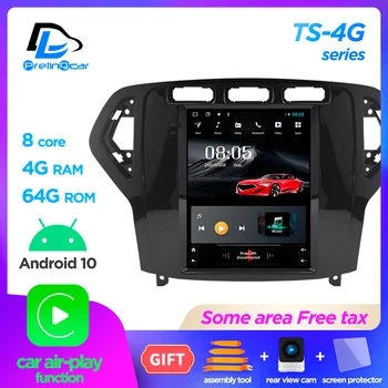 Android 10.0 4G globálny Lte auta gps multimediálne stereo rádio prehrávač pre ford mondeo 2007-2010 vertikálne hráč, navigačný systém,