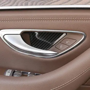 Auto Príslušenstvo Pre Mercedes Benz C Trieda W205 15-20 E GLC W213 X243 16-20 ABS chrome/Carbon Fiber Textúra Dvere Misa, Kryt Panel