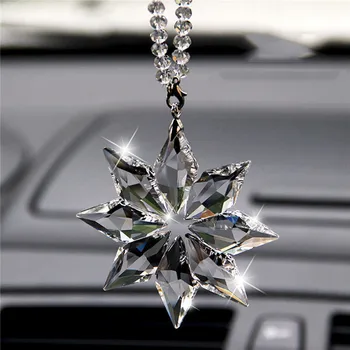 Auto Slnko Chytá Snowflake Ornament Vianočný Darček-Prívesok, Transparentná Crystal Snowflake Dekorácia, Ozdoba Prívesok