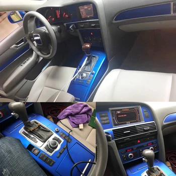 Auto-Styling 3D/5D Uhlíkových Vlákien Interiéru Vozidla stredovej Konzoly Zmena Farby Liatie Nálepky, Nálepky Na Audi A6 C6 2005-2011