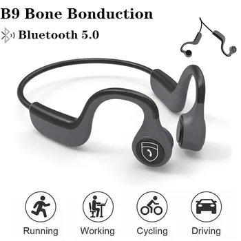 B9 Kostné Vedenie Zvuku Pre Slúchadlá, Bezdrôtové Bluetooth 5.0 Športové Outdoorové Ľahký Headset Sweatproof Hands-Free S Mikrofónom Slúchadlá