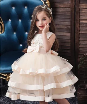 Baby Girl Dress Deti Strany Kostým Darček 2-10 rokov Dieťa Dovolenku Nový Rok Dievča Deti Oblečenie Viazané Sukne