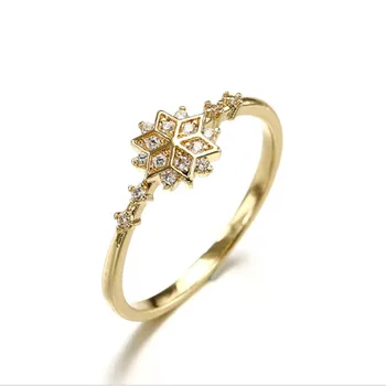 Bague Ringen Dobré Predajcovia Striebro 925 Šperky Prst Prsteň Ženský štýl Snowflake Krásne Módne prsteň s diamantmi Narodeniny
